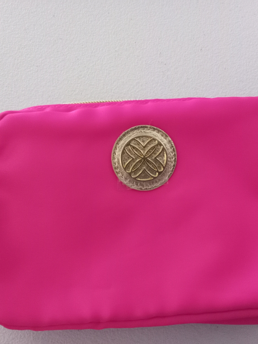 Lily Pulitzer Hot Pink Crossbody Pouch with Gold Emblem